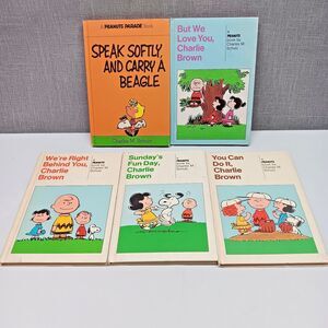 Vintage‎ Peanuts Lot of 5 Weekly Reader Hardcover Books Snoopy Charlie Brown 70s